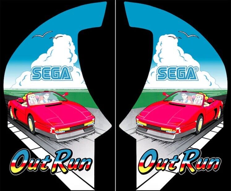 OutRun Arcade Side Art 2 Piece Set Laminated High Quality