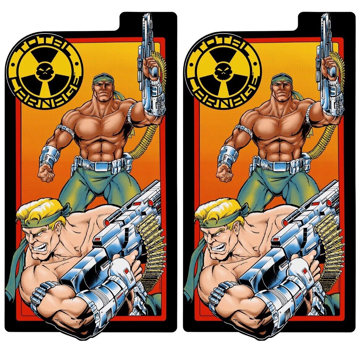 Total Carnage Arcade Side Art 2 Piece Set Laminated High Quality Reproduction