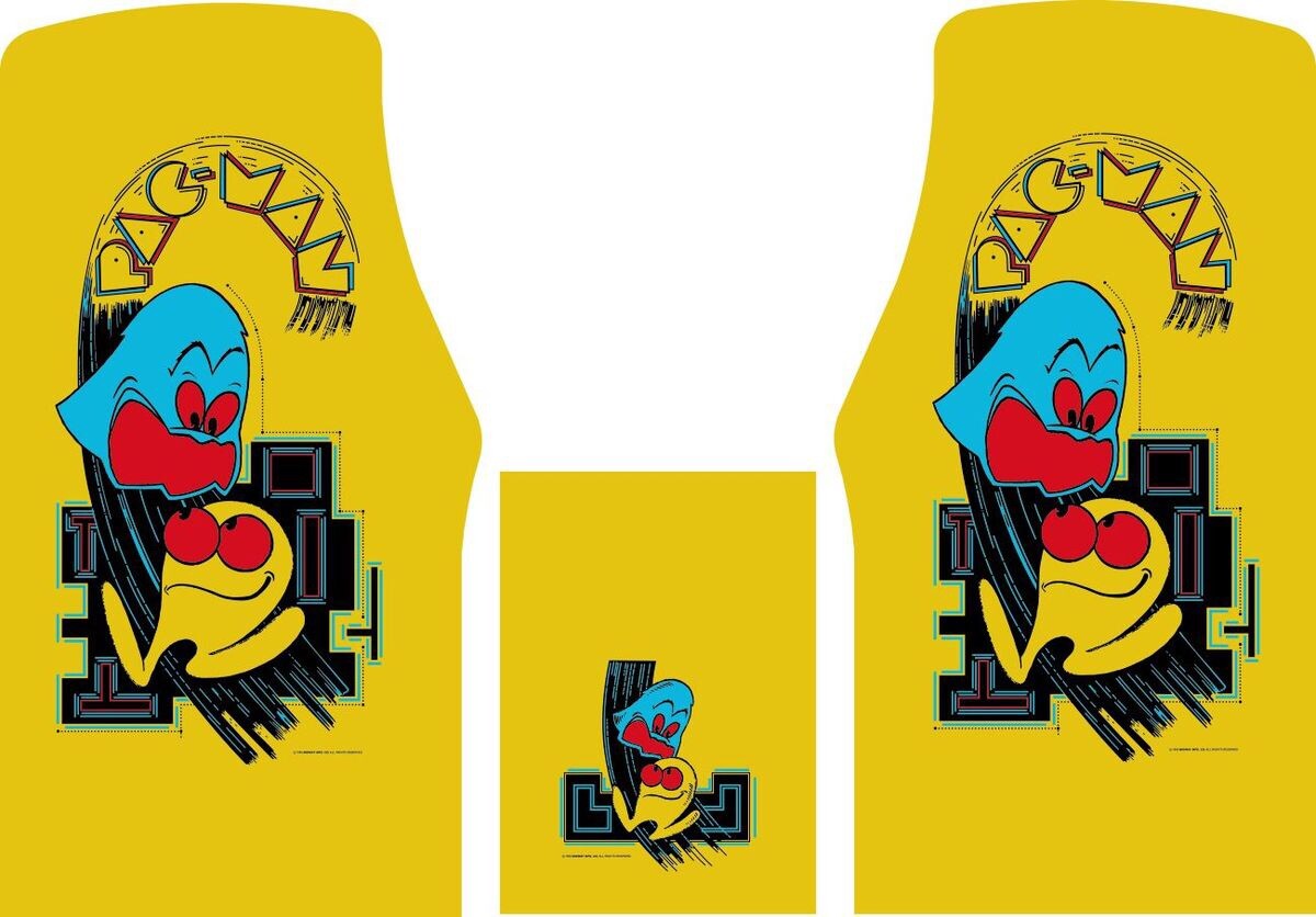 Pac Man Arcade Side Art Kickplate Decal set 3 Piece Graphics Kit Laminated