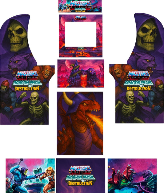 Arcade 1up Masters of the Universe Custom Graphics Kit w/ Riser Artwork MOTU