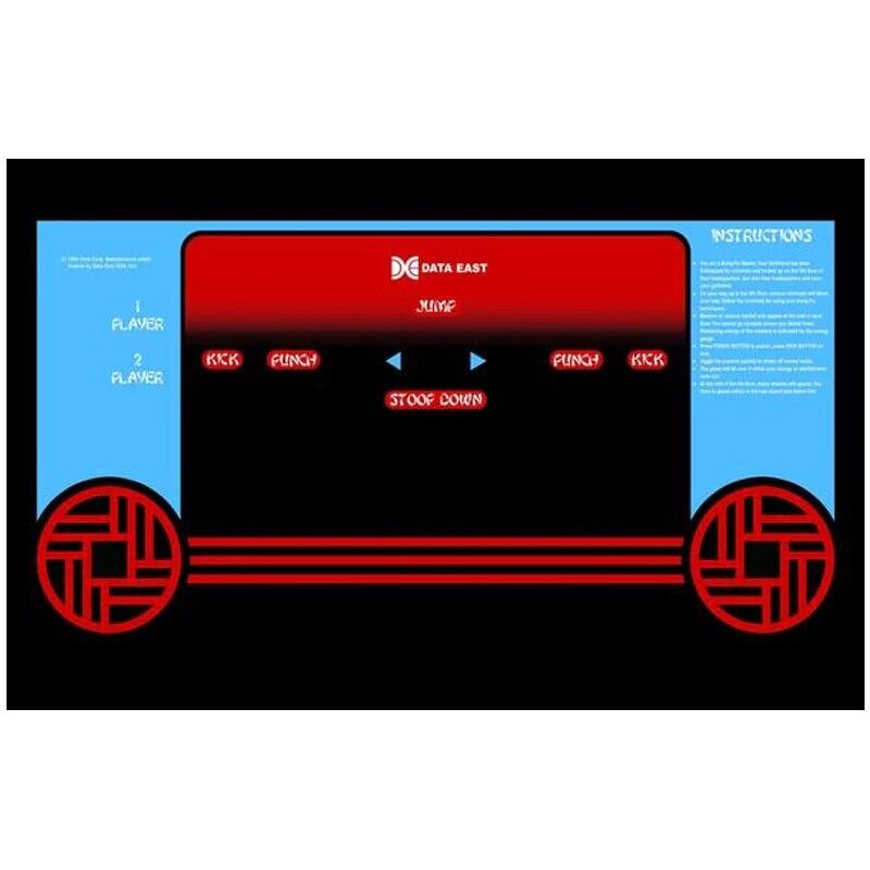 Kung Fu Master Arcade Control Panel Overlay CPO  Textured Laminate