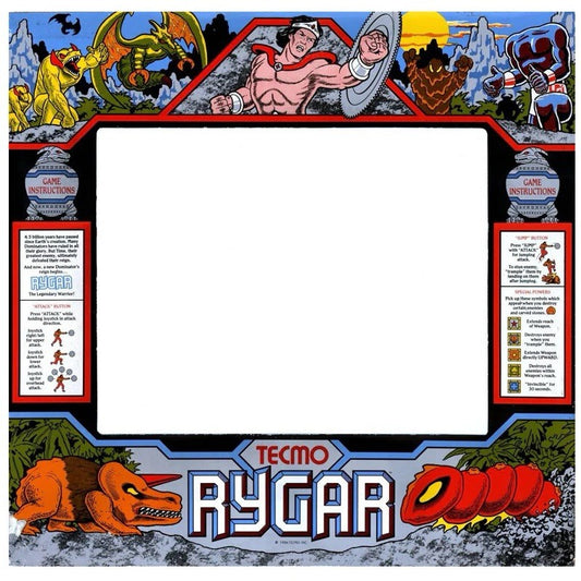 Rygar Arcade Monitor Bezel Artwork Sticker Decal