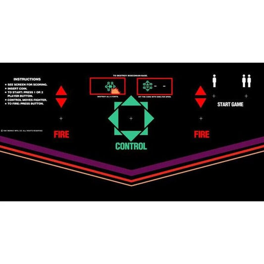 Bosconian Arcade Control Panel Overlay CPO Textured Laminate