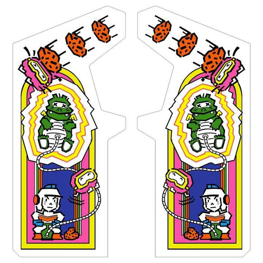 Dig Dug Arcade Side Art 2pc Set High Quality Laminated Full Side Graphics