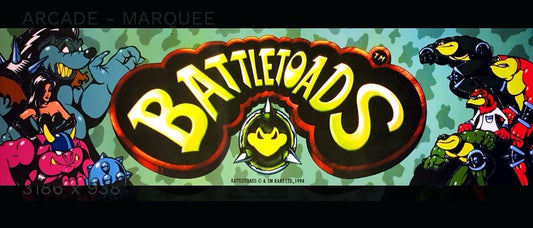 Battletoads Arcade Marquee Measures 8x 27” Backlit Translite
