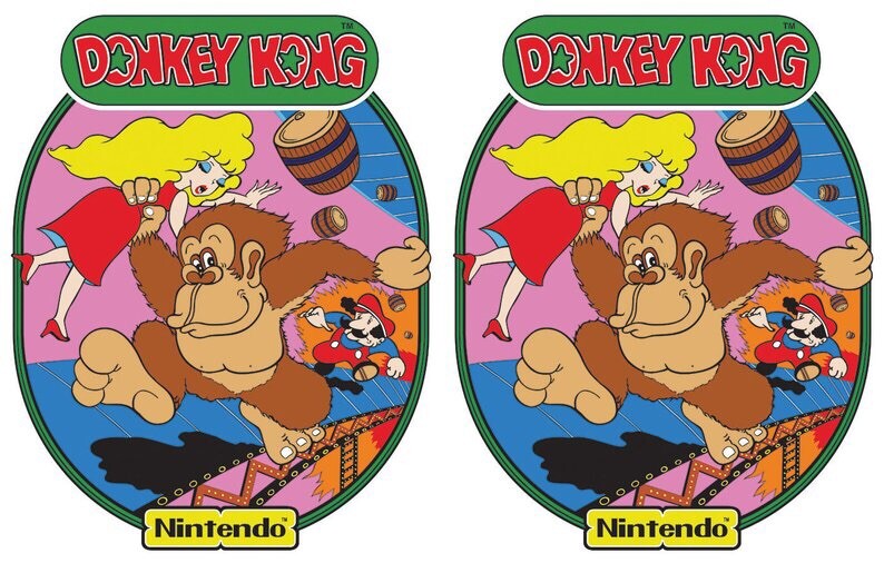 Donkey Kong Bartop Arcade Side Art 2Pc set Nintendo Premium Vinyl