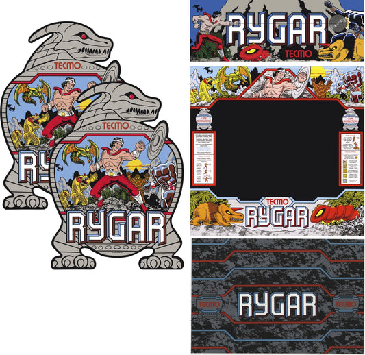 Rygar Arcade Side Art Full Set 5pc Artwork Textured CPO Complete Cabinet Kit