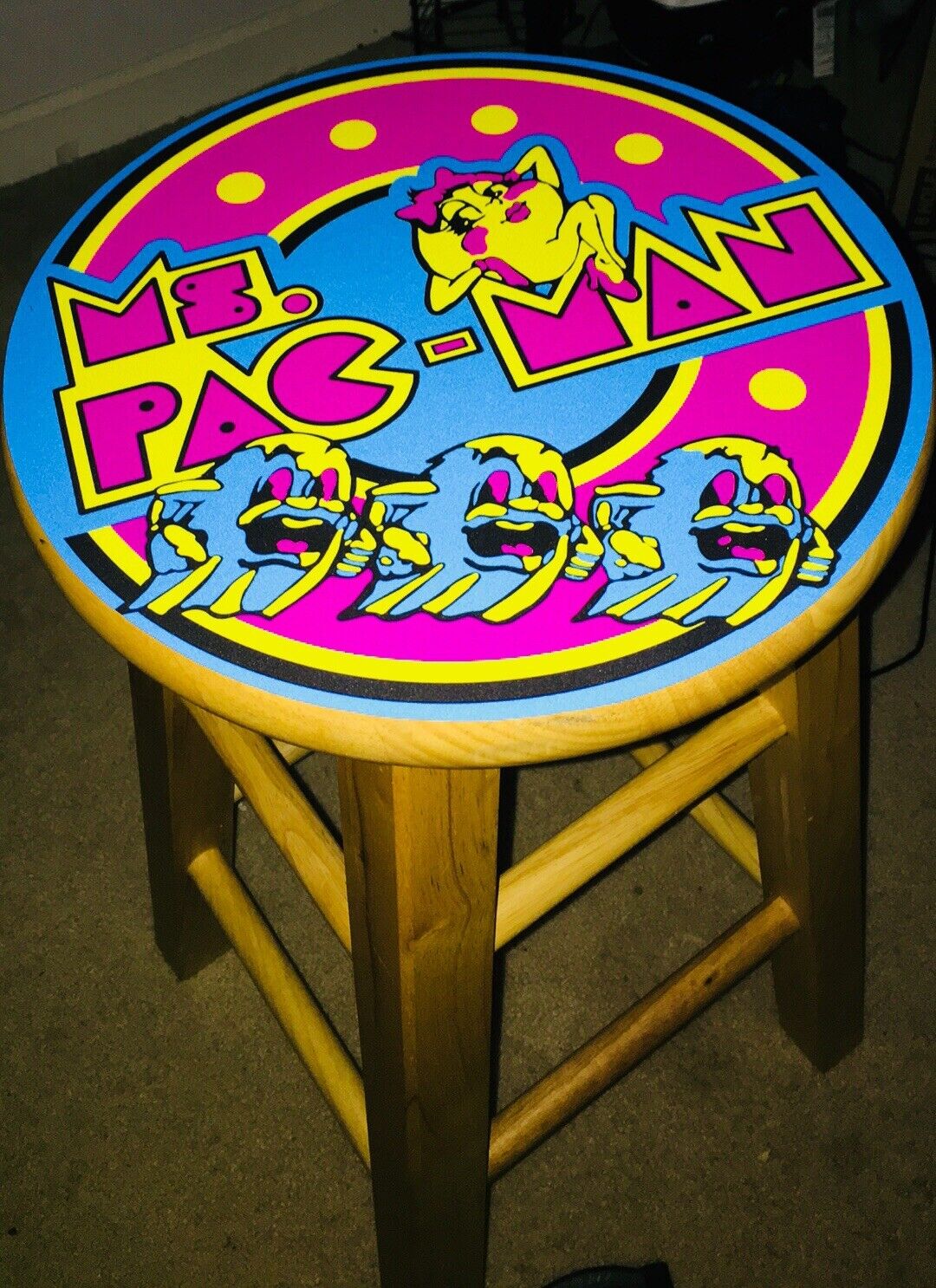 Pac Man Arcade Bar Stool Decal Only Scratch Resistant Polycarbonate Laminate