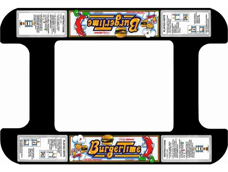 Burgertime Arcade Cocktail Underlay Artwork Sticker Decal