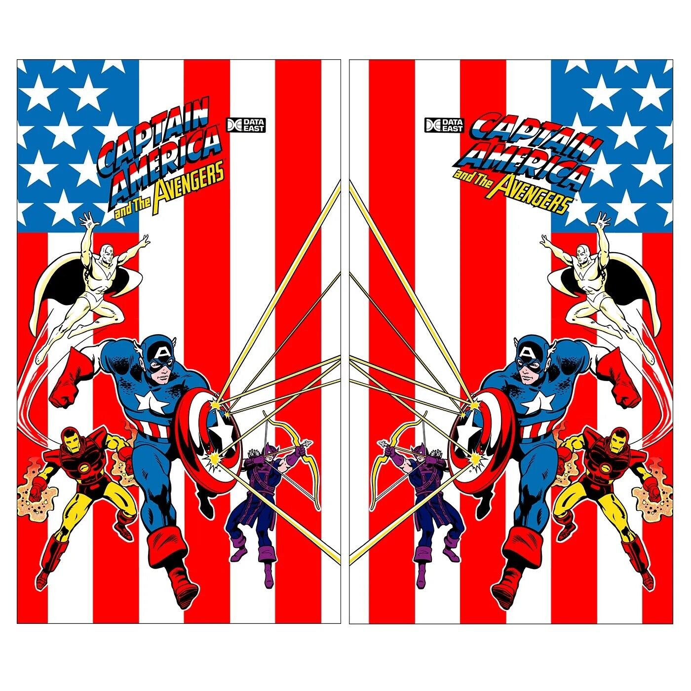 Captain America And The Avengers Arcade Side Art 2 Piece Set Laminated