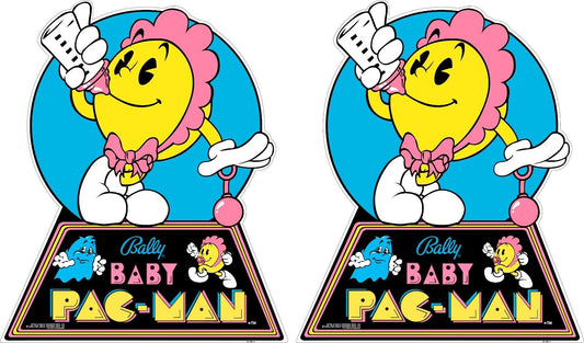 Baby Pac-Man Arcade Side Art 2pc Pac Graphics Arcade Restoration High Quality