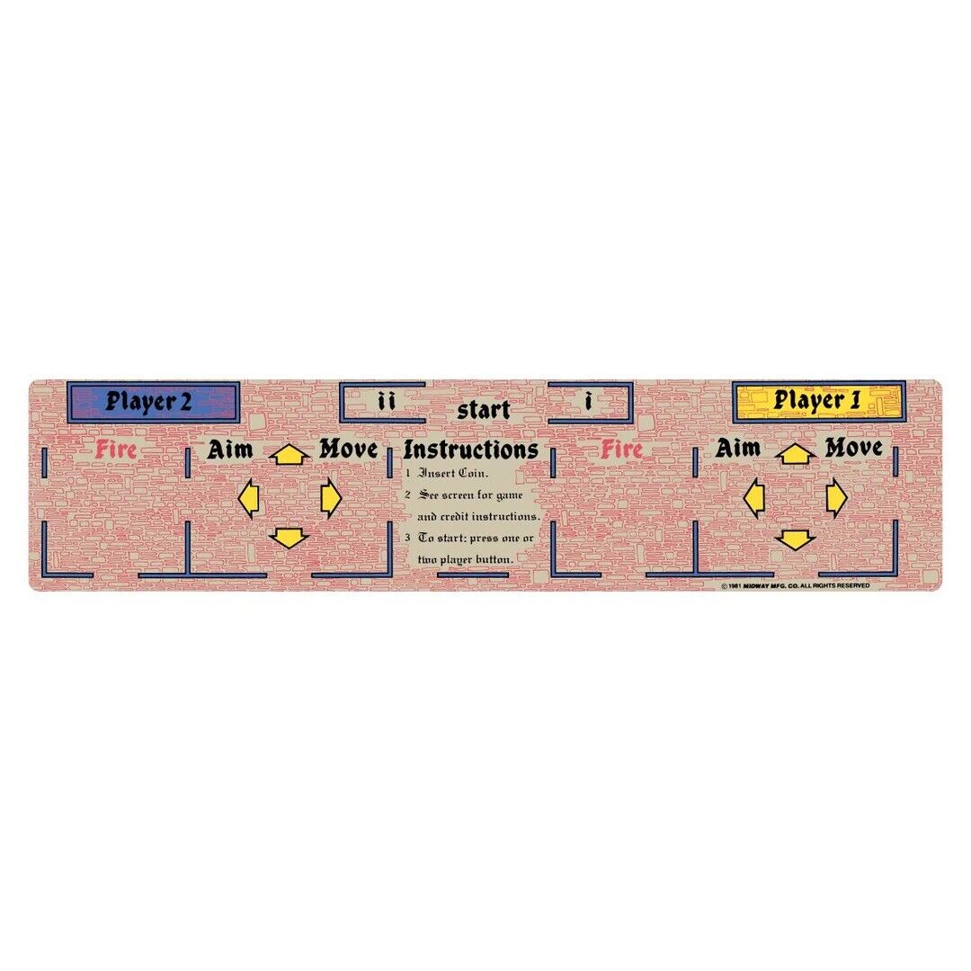Wizard Of Wor CPO Arcade Control Panel Overlay Textured Laminate ...