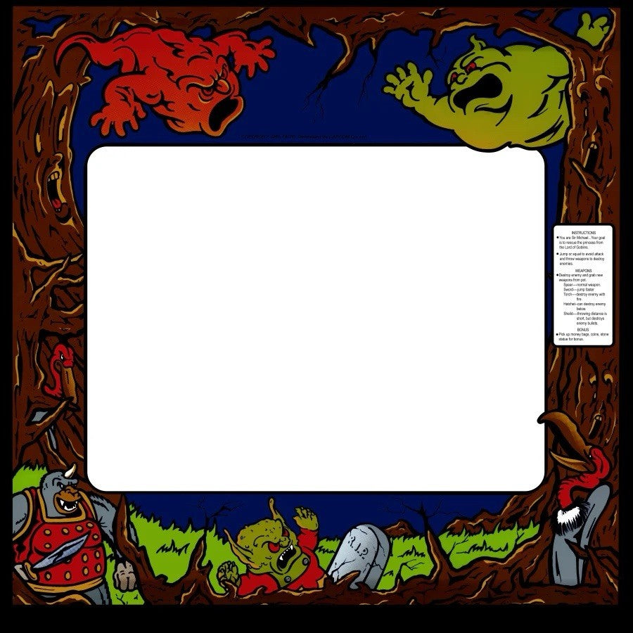 Ghosts N Goblins Arcade Monitor Bezel Artwork Sticker Decal