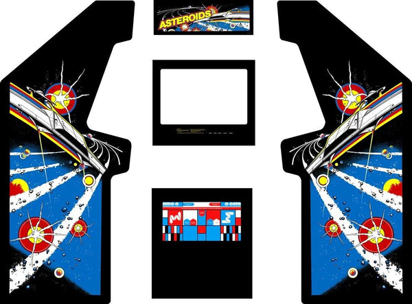 Asteroids Arcade Side Art Full Set 5pc Artwork T | StickerSmith Arcade