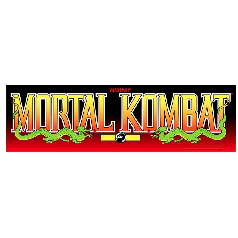 Mortal Kombat Arcade Marquee High Quality Translite Backlit 25x7.5”