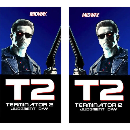 T2 Terminator 2 Arcade Side Art 2 Piece Set Laminated High Quality