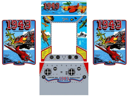 1943 Battle Of Midway Arcade Restoration Kit Side Art Cpo Marquee Bezel