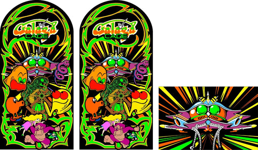 Multicade Mame Classics Side Art 3pc HAUNTED Arcade Graphics Decals Stickers Set
