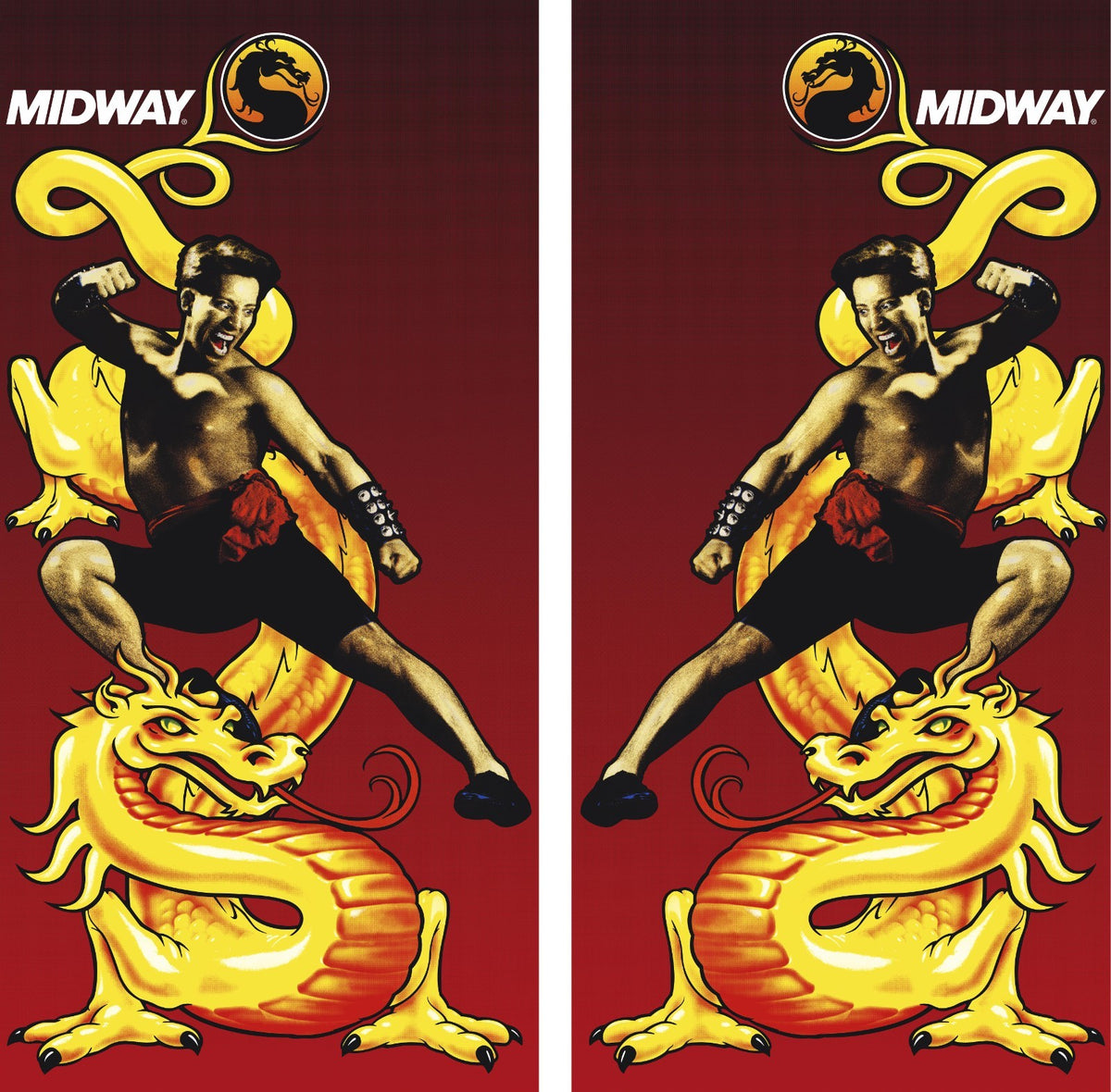 Mortal Kombat Arcade Side Art Artwork MK Midway Satin Finish w/Halftones