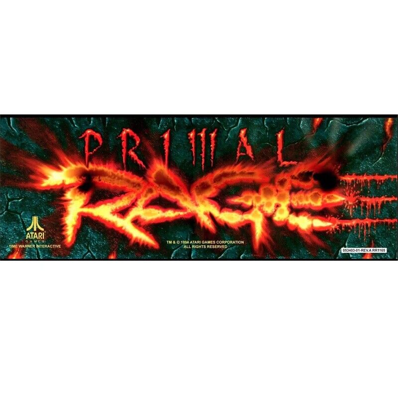 Primal Rage Arcade Marquee High Quality Translite Backlit