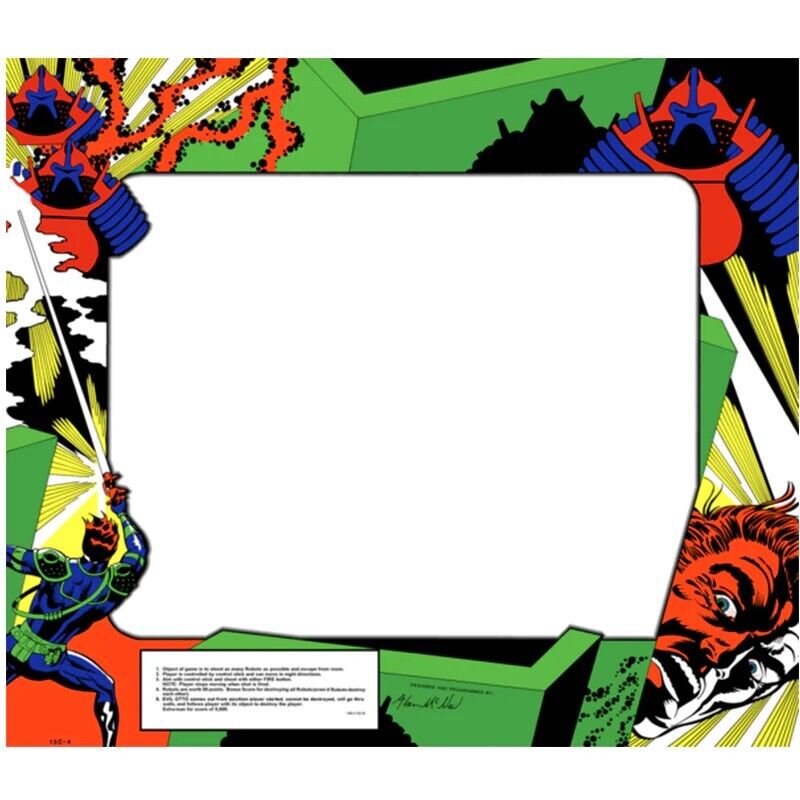 Berzerk Arcade Bezel Artwork Sticker Decal