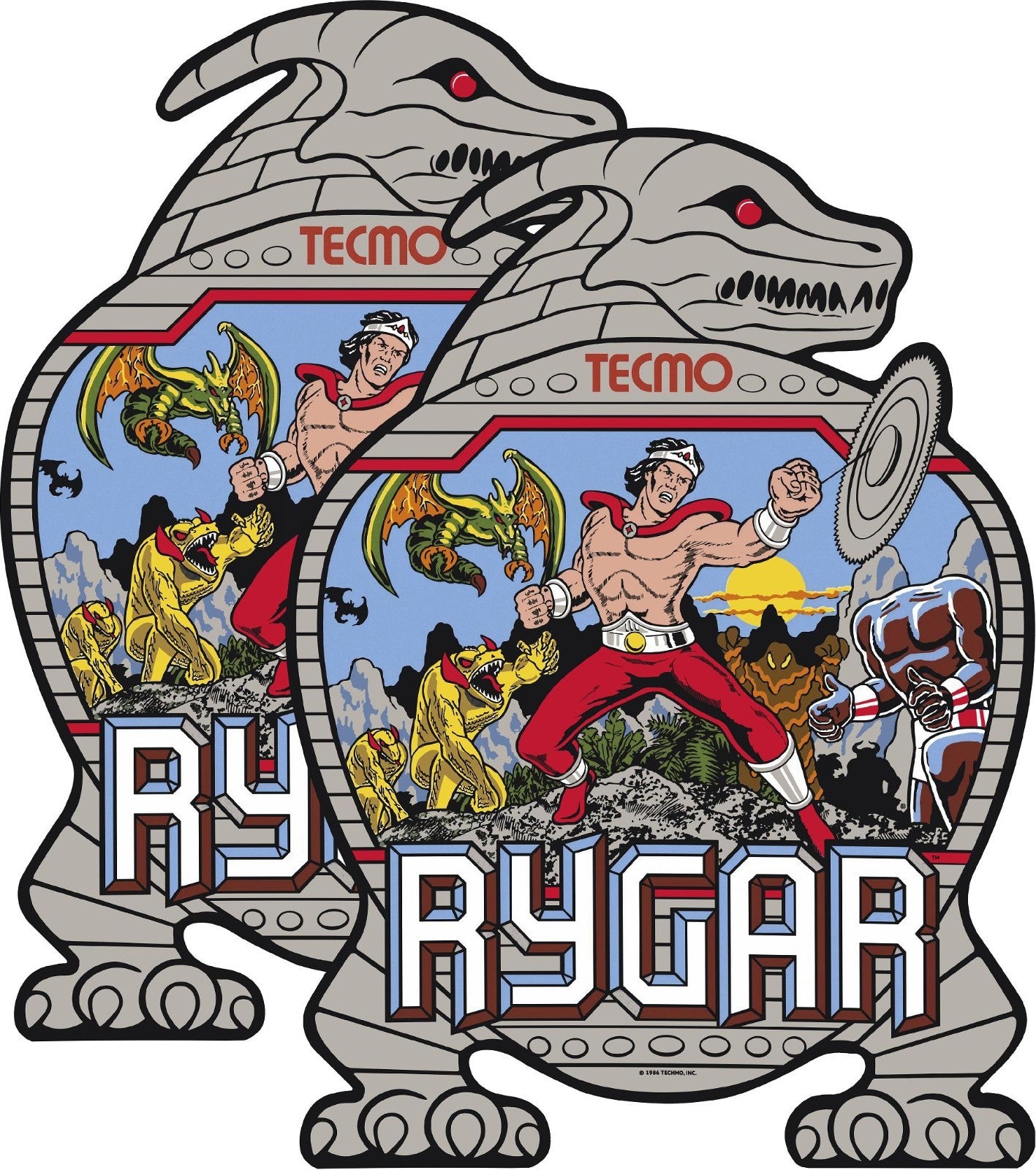 Rygar Arcade Side Art 2pc Set High Quality Cabinet Decal Graphics