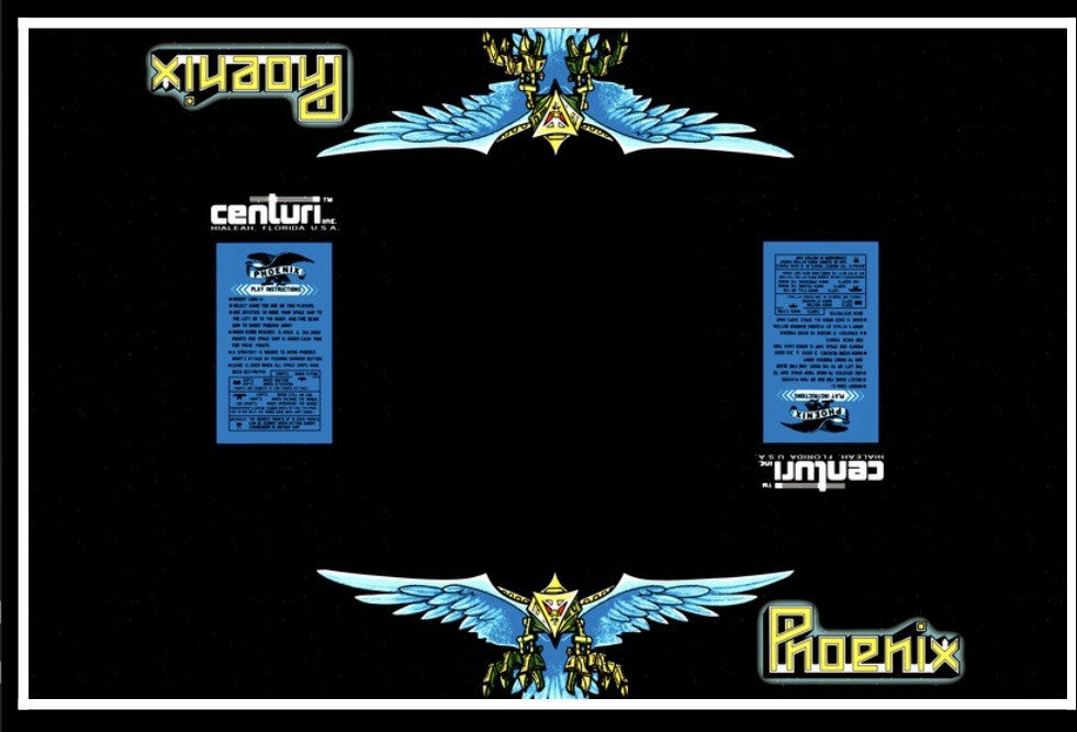 Phoenix Arcade Cocktail Underlay Artwork Sticker Decal