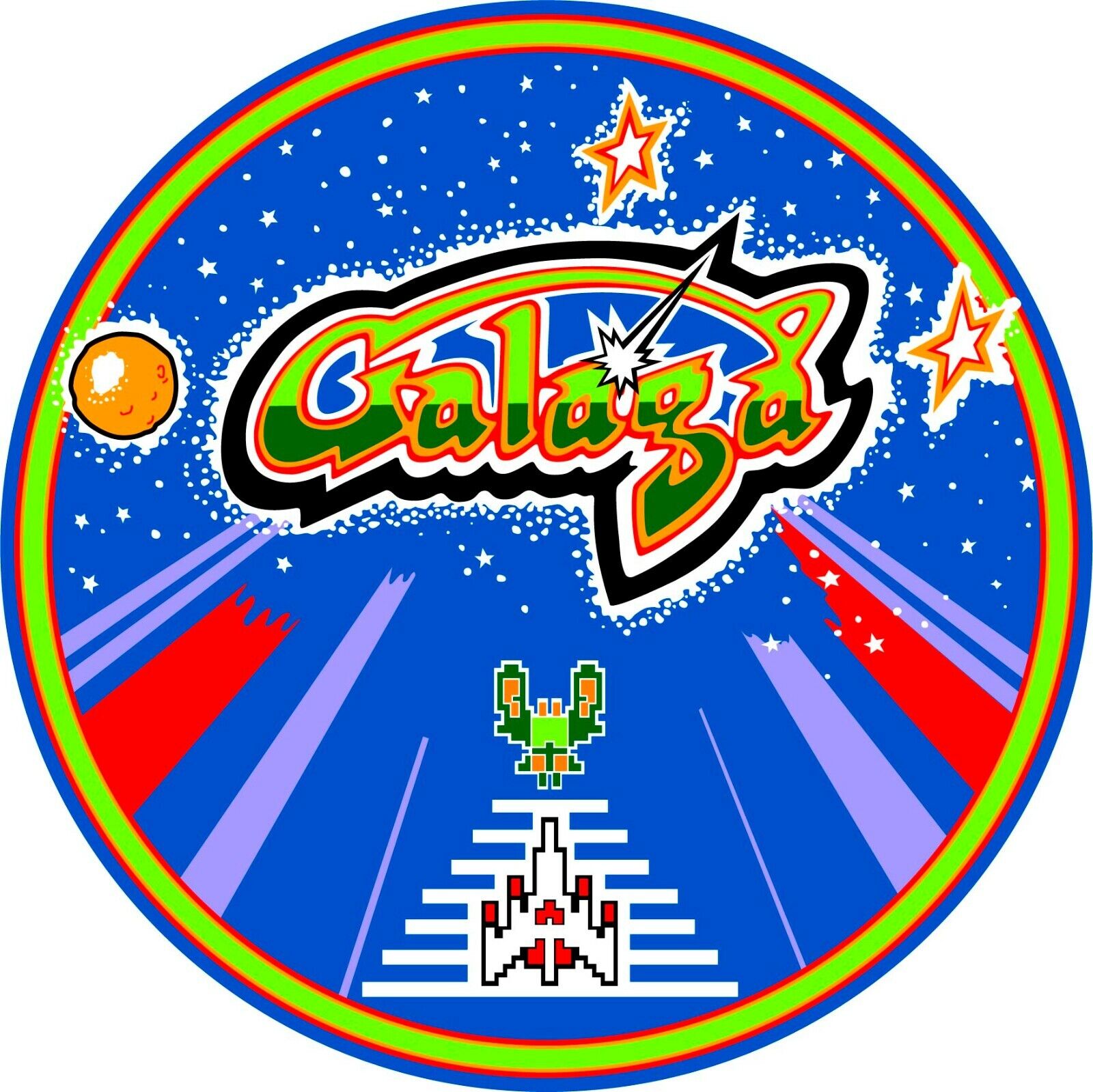 Galaga Arcade Bar Stool Decal Only Scratch Resistant Polycarbonate Laminate