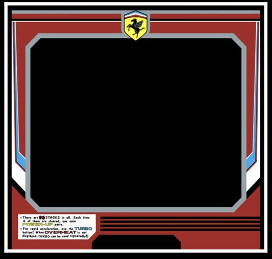 Turbo Outrun Mini Cabaret Arcade Monitor Bezel Artwork Sticker Decal