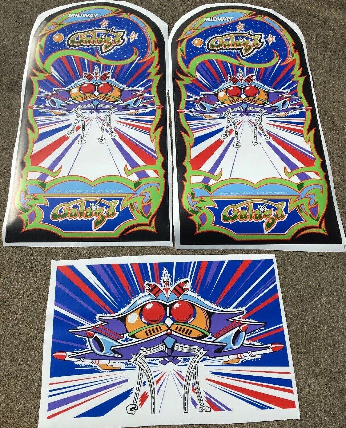 Galaga Arcade Game Side Art Kickplate 5pc Set Polycarbonate CPO Highest Quality