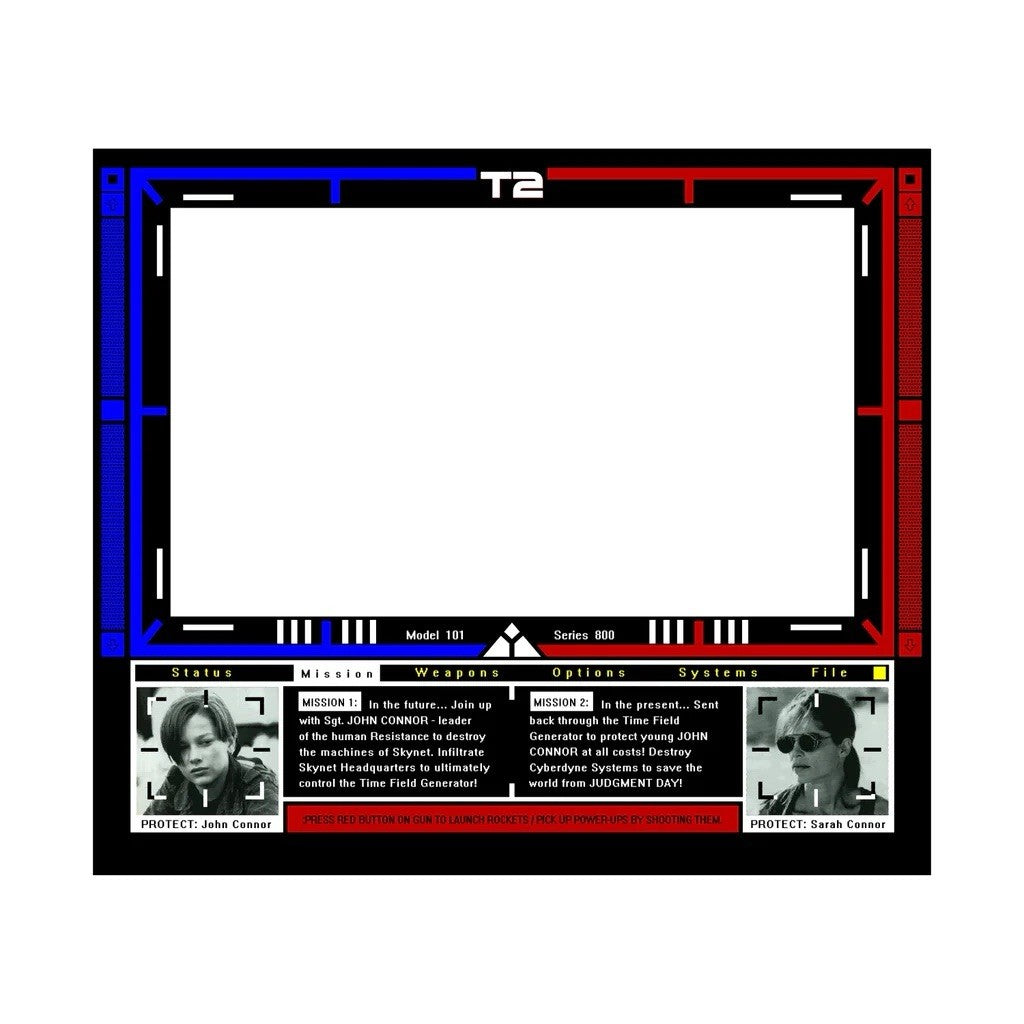 Terminator 2 Arcade Monitor Bezel Artwork Sticker Decal