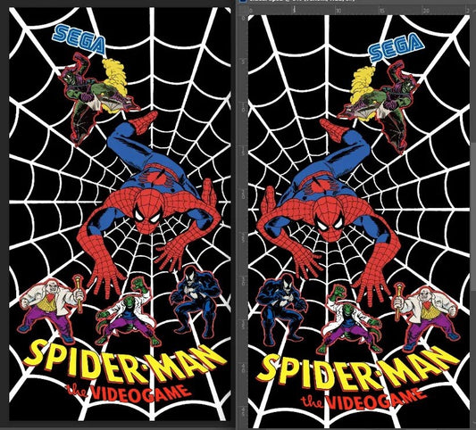 Spiderman Arcade Side Art 2 Piece Laminated Artwork For Restoration