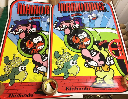 Mario Bros Arcade Side Art Decal 2 Piece set Laminated High Quality Nintendo