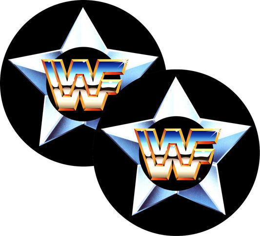 WWF Superstars Logo Arcade Side Art 2 Piece Set Laminated High Quality