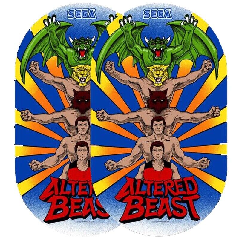 Altered Beast Arcade Side Art 2 Piece Set Laminated High Quality