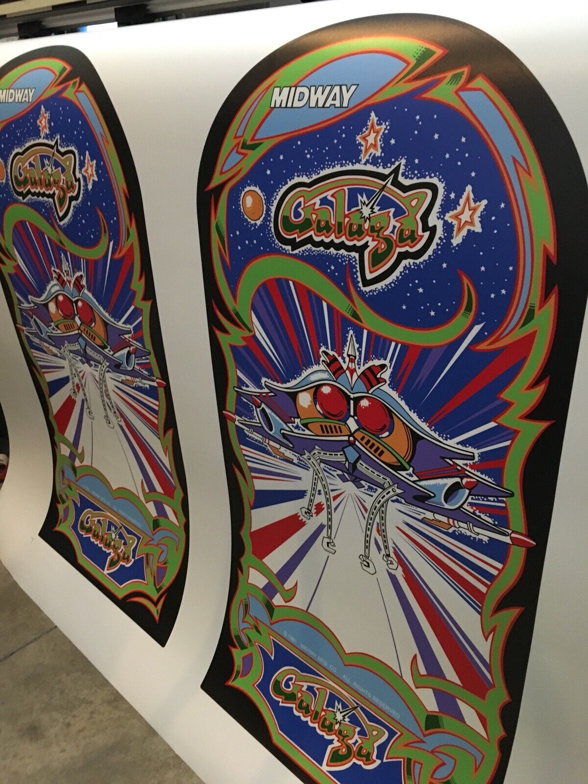 Galaga Arcade Game Side Art Kickplate 6pc Set Polycarbonate CPO Full Side Art