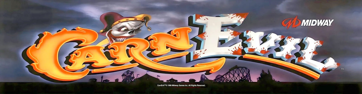 Carnevil Arcade Marquee 26 x8 High Quality Translite