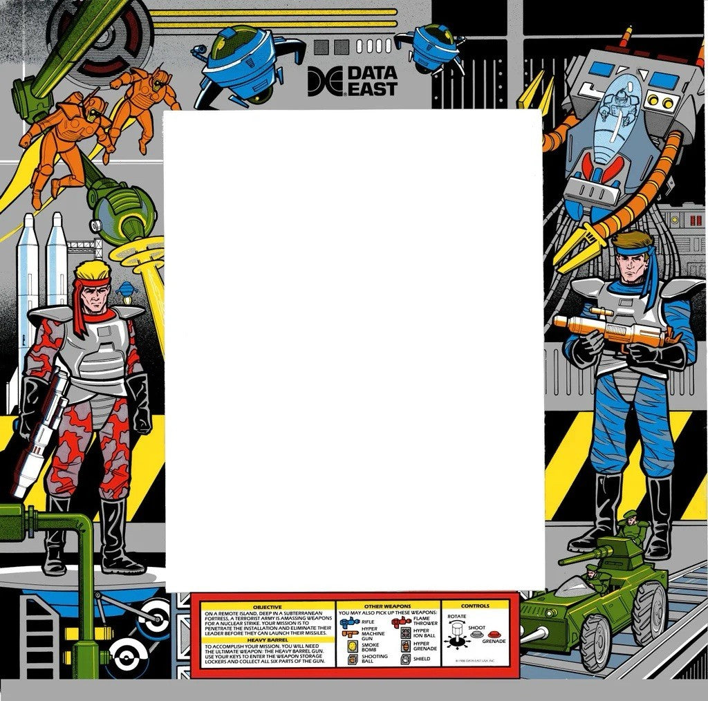 Heavy Barrel Arcade Monitor Bezel Artwork Sticker Decal