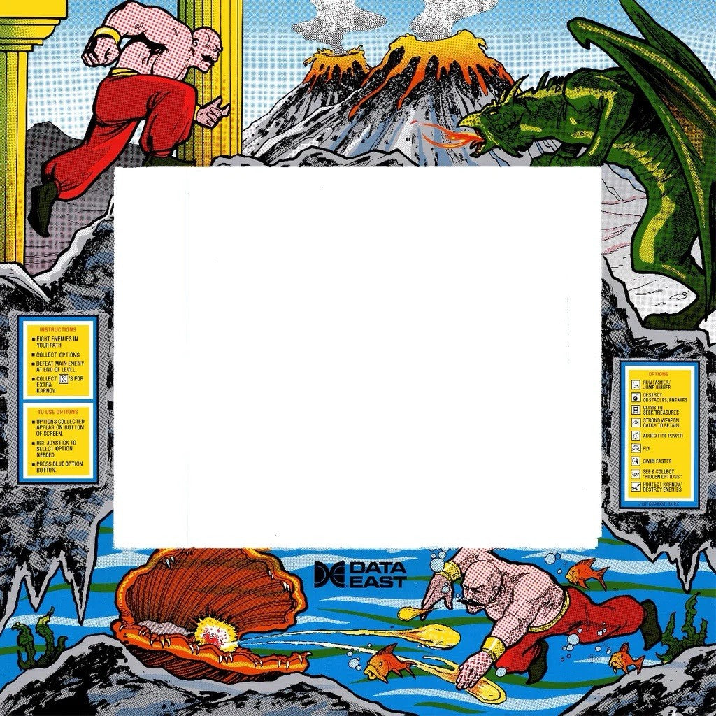 Karnov Arcade Monitor Bezel Artwork Sticker Decal