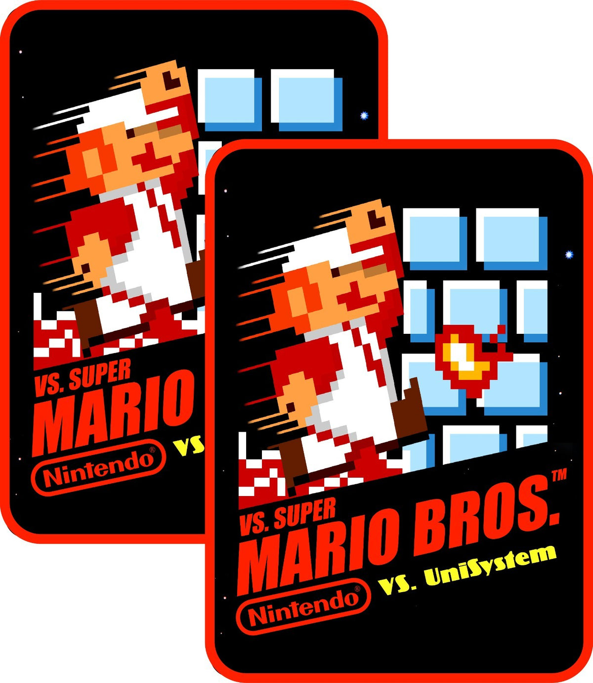 Super Mario 8-Bit Nintendo VS Custom Arcade Game Side Art Versus