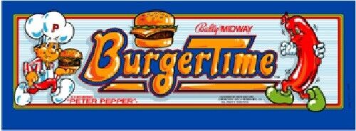 Burger Time Arcade Marquee 23.5" X 9" High Quality