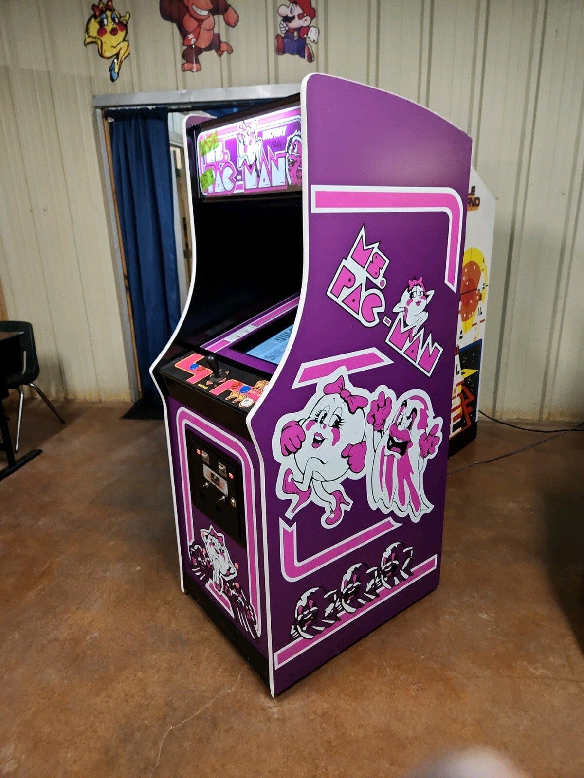 Ms Pac Man Arcade 6 Pc Set Side Art Kickplate Custom Purple Graphics
