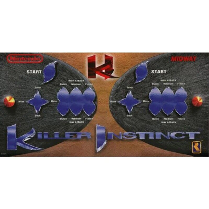 Killer Instinct Arcade Control Panel Overlay CPO Textured Laminate