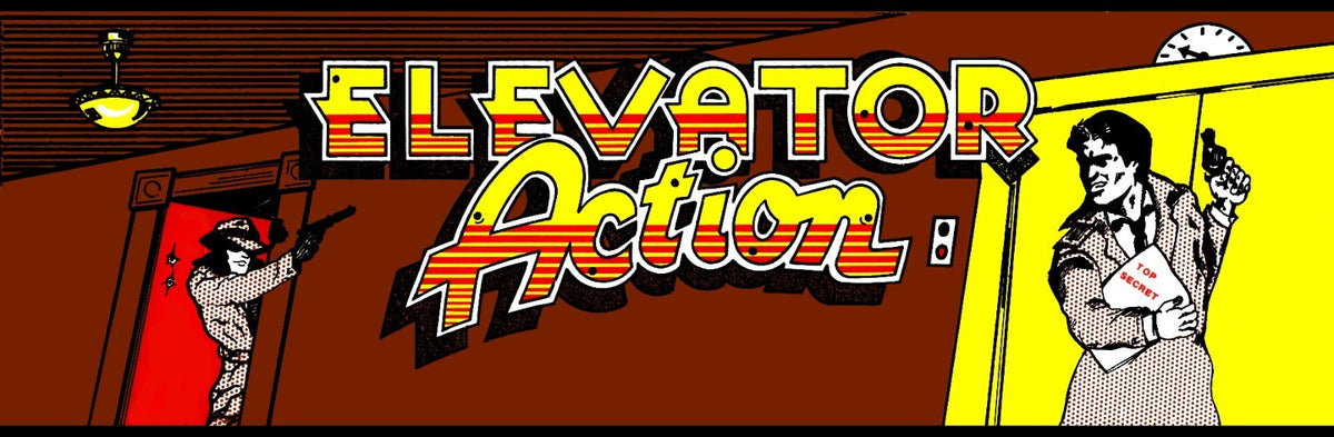 Elevator Action Arcade Cabinet Marquee High Quality Translite