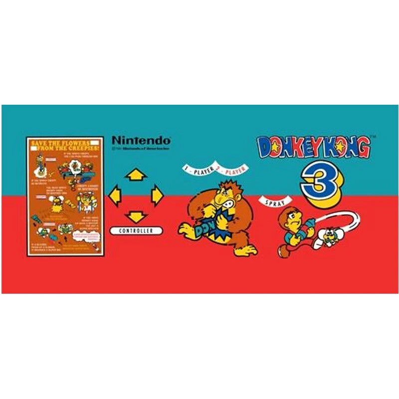 Donkey Kong 3 Arcade Control Panel Overlay CPO  Textured Polycarbonate Laminate