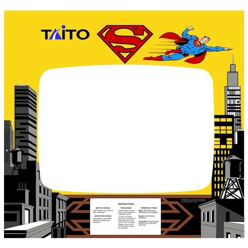 Superman Arcade Monitor Bezel Artwork Sticker Decal