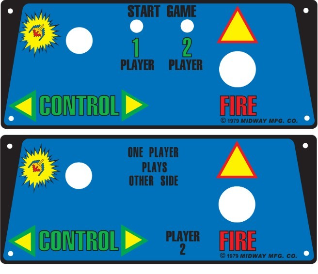 Galaxian Cocktail Arcade Control Panel Overlay CPO Set Of 2 Textured Laminate