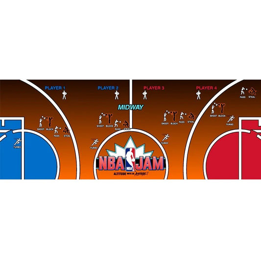 NBA Jam Arcade Control Panel Overlay CPO Textured Laminate