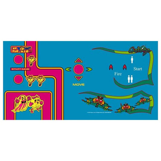 Ms Pac-Man Galaga Reunion Arcade Control Panel Overlay CPO Textured!!