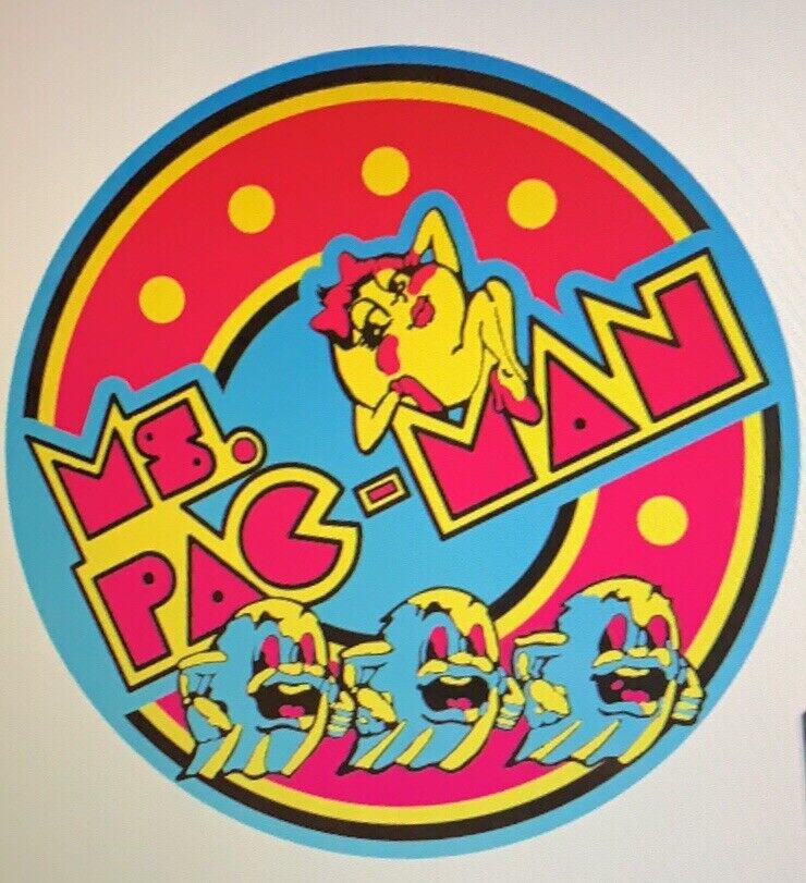 MS PAC MAN Bar Stool “Decal Only” Scratch Resistant Polycarbonate Laminate